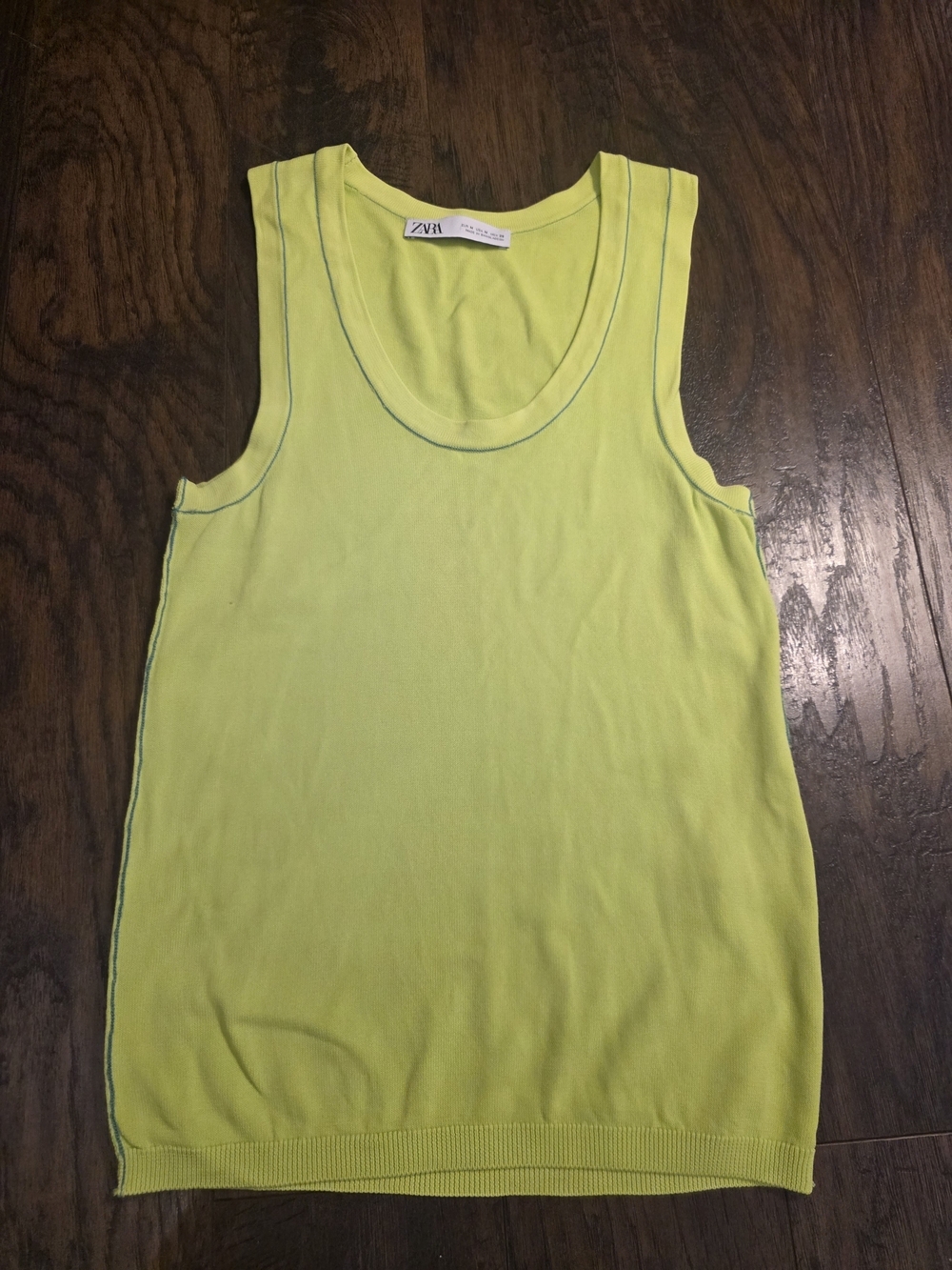 Zara Neon Yellow Sleeveless Knit Tank